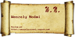 Weszely Noémi névjegykártya